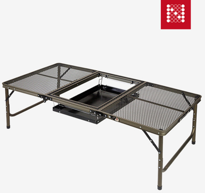 노마드 아이언 메쉬 3단 BBQ 캠핑 테이블 캐리백 포함