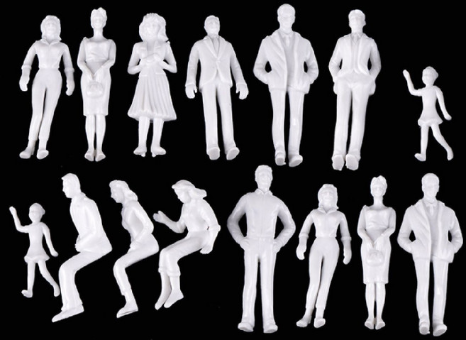 백색 사람 인체모형 미니어쳐 피규어 흰색 1 25 15개