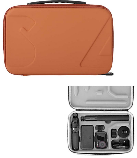 써니라이프 DJI 오즈모 액션6/5 프로/4/3 어드벤처콤보 케이스 액션캠 보호 카메라 수납 가방 액세사리, 오렌지