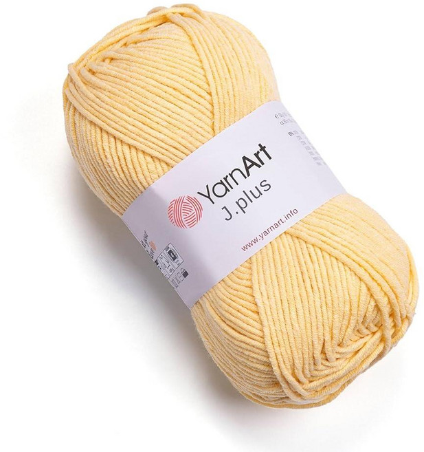 Yarn Art YarnArt J.Plus 면 혼방 실 - 뜨개질 및 코바늘 부드러운 아기 55% 45% 아크릴 100g (3.5oz) 160m (174야드) 무게: 4, 옐로우