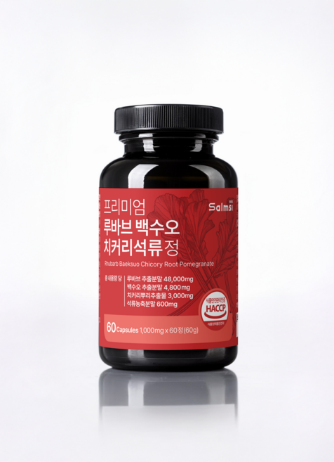 루바브 백수오 치커리석류 정 국내산 루바브 활력 여성건강 안전한 HACCP 인증 체력, 1개, 60정
