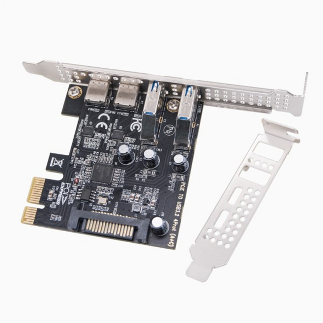 유형 C USB 3.2 Gen1 5Gbps PCIE 카드 허브 Express A 포트+2Type-C 확장 어댑터, [01] 옵션1