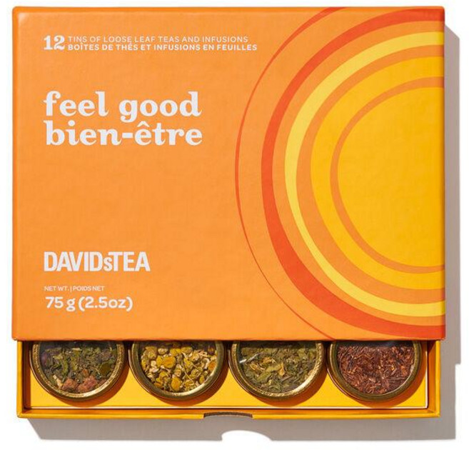 데이비드티 필굿 티 샘플러 DAVIDsTEA Feel Good, 1개, 12개입, 75g