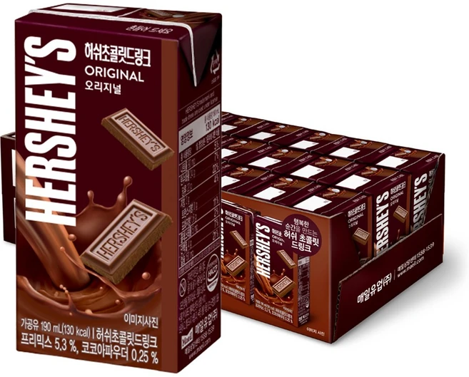 허쉬 초콜릿드링크 오리지널, 190ml, 10개 - 쿠팡