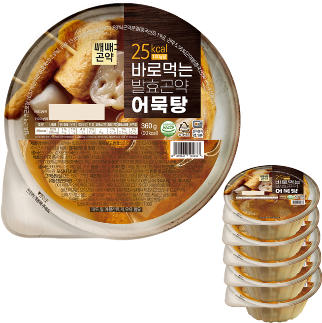 국물까지 다먹어도 90kcal 바로먹는 발효곤약 어묵탕, 6개, 360g