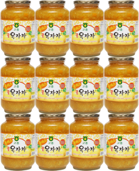 (최신제조상품) 고흥유자 품질인증 농협 100% 국산 꿀 유자차, 2kg, 12개, 1개입