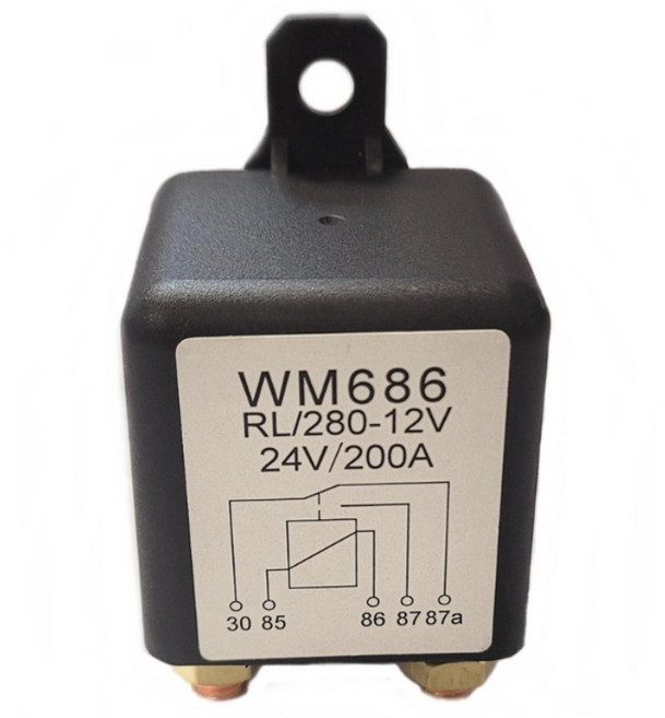 DC 24V 200A 자동차 릴레이 - WM686 대용량 파워 릴레이 - 5핀 30 85 86 87 87a - 브라켓형, 1개
