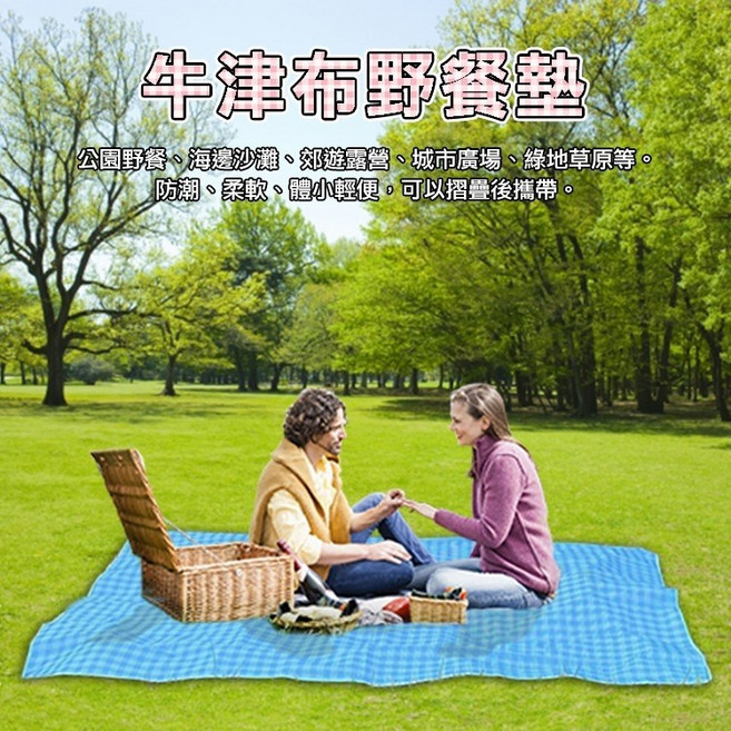 便攜戶外牛津布野餐墊 帶提把 適合多種場合, 格子紅