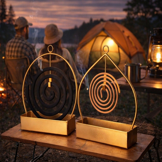 S.J.S 골드 감성 모기향 골드프레임 거치대 인테리어 캠핑용 휴대용, 시그니처 2종 패키지