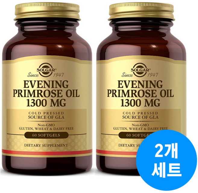 솔가 이브닝 프림로즈 오일 달맞이꽃 종자유 1300MG, 60정, 2개