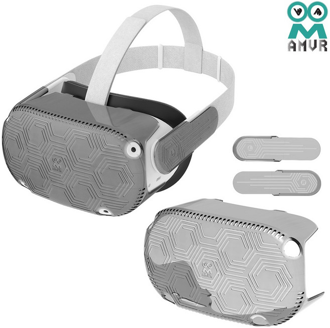 오큘러스퀘스트2 케이스 악세사리 AMVR 헤드 크리스탈커버, 블랙, 1개