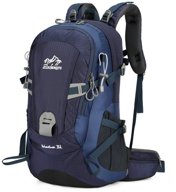 니이카 35L 아웃도어 등산배낭 하이킹 여행 대용량 수납 배낭 방수커버포함, 불루
