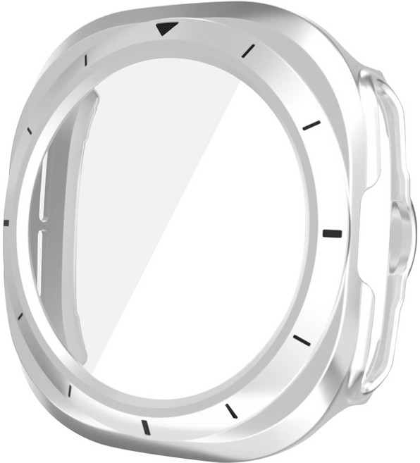 더조은셀러 갤럭시워치 호환 풀커버 풀글라스 강화유리 케이스, 티타늄 화이트, 1개