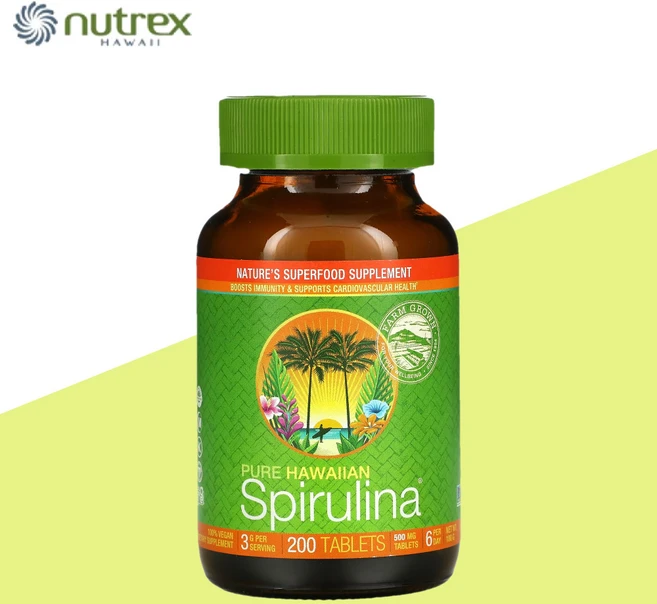 뉴트렉스 하와이 퓨어 하와이안 스피루리나 500 mg 200 타블렛, 1개, 200정 - 쿠팡