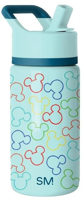 Simple Modern Kids Summit Water Bottle with Straw Lid | 14oz Insulated Stainless Steel Cup for Gir, 디즈니 - 미키 귀에 건배