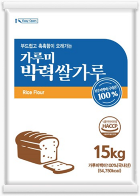 가루미 박력 쌀가루 베이킹 국내산 백미, 1개, 15kg