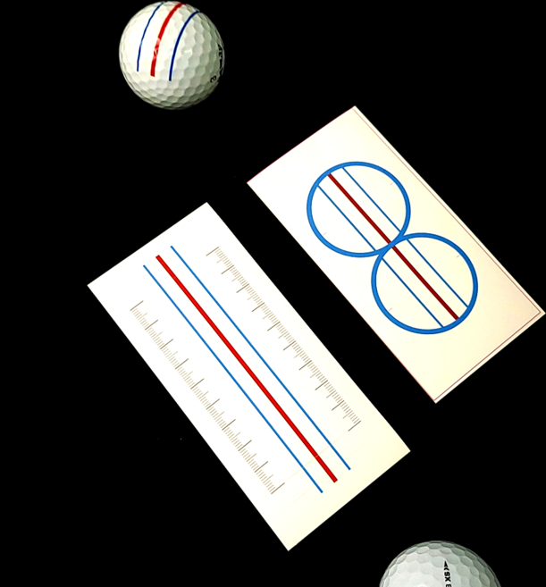 골프유단자 퍼터 스티커 골프 삼선 일자 원형 트리플 트랙스 퍼팅 라인 에이밍 스티커 5매입, 원형 스티커 5매입, 1세트