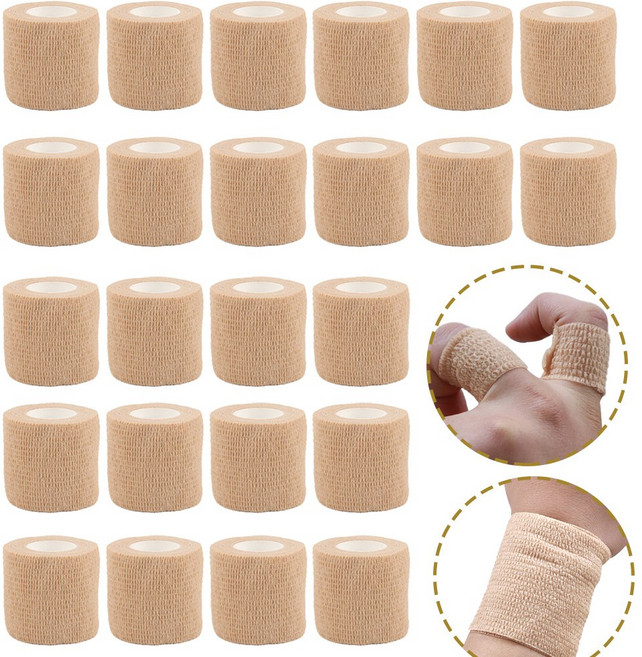 에이크 24개입 크라켄 자가점착붕대 5cm 압박붕대 자가점착밴드, 베이지