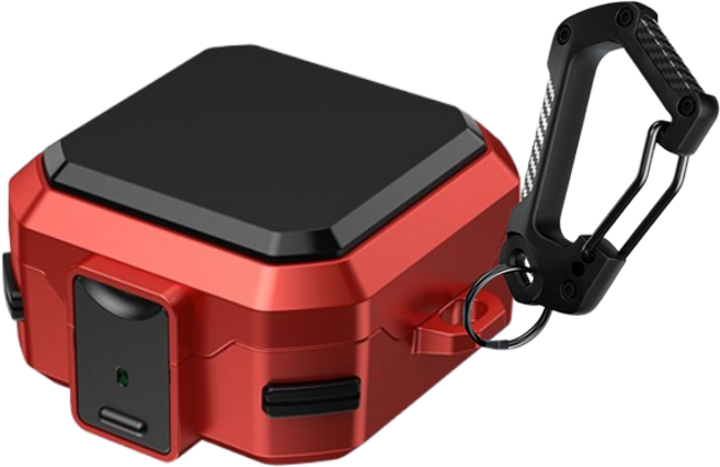 투에이비 분실방지 러기드 범퍼 락 하드 케이스, 1개, 블랙 레드, 갤럭시 버즈4/버즈4 프로