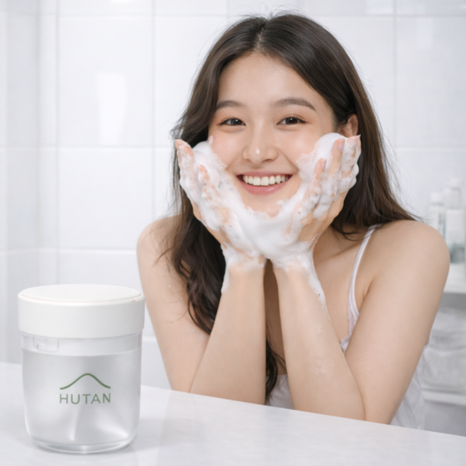 HUTAN 후탄 쫀득거품 자동 세안 버블메이커 폼 클렌징 거품기 민감피부 클렌징, 화이트, 1개
