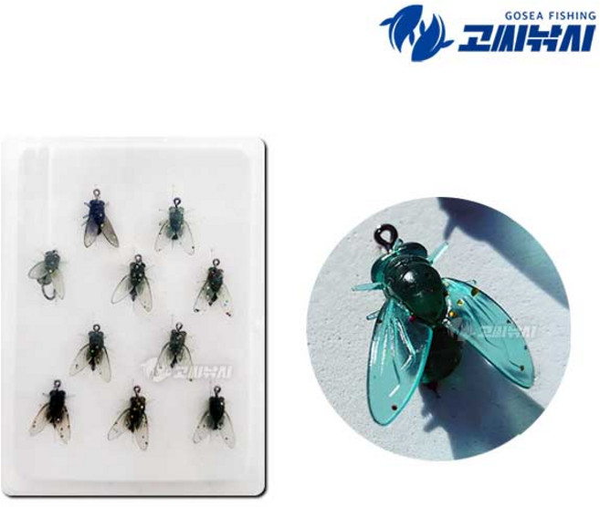 고씨낚시 플라이 파리 루어 훅 세트 10개입 피래미 송어 산천어 플라이 낚시 채비, 1개, 0.1g, 라이트그린(L/10개입)