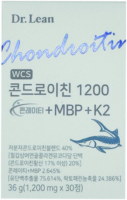 Dr.Lean 닥터린 콘드로이친 1200 콘레이티+MBP K2, 30정, 1개