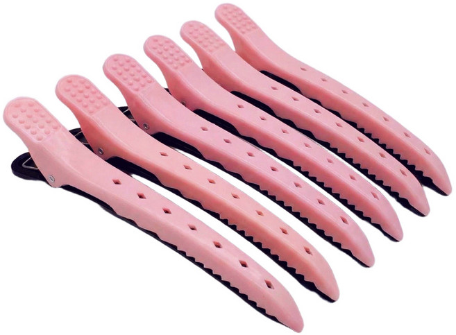 온리쿠 악어 집게핀 6P 미용실 헤어핀 대형 13cm