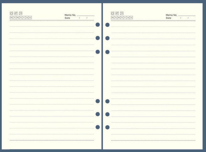 6공 바인더 속지 육공 A5 다이어리 리필 내지 100P, A5_줄지_100P