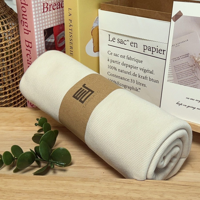 CRE 011 B 탐나요 면 20수 골지 무지 스판 원단 두겹 튜브형 코튼 패브릭 천, 1개, 연베이지