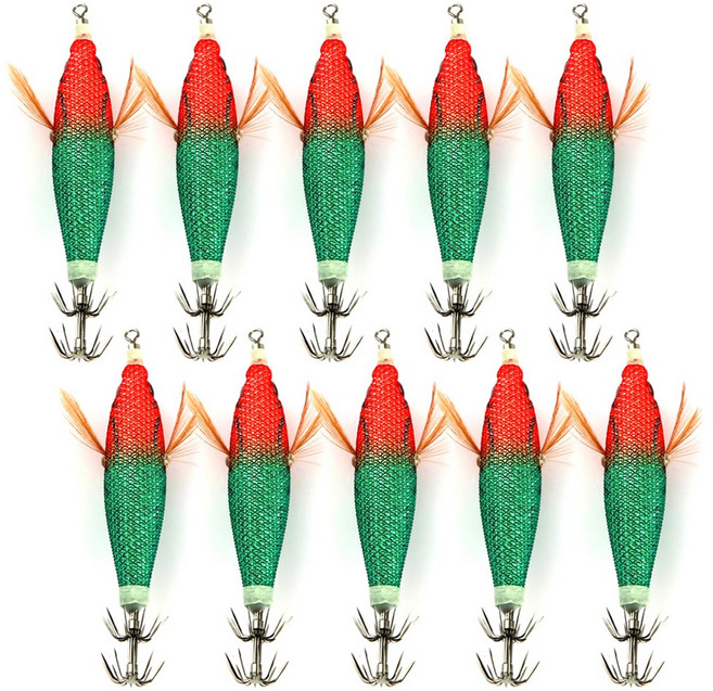 나까쭈오 수평 드롭퍼에기 10종 쭈꾸미 갑오징어 문어 - 7번 수박, #7 수박 - 10개