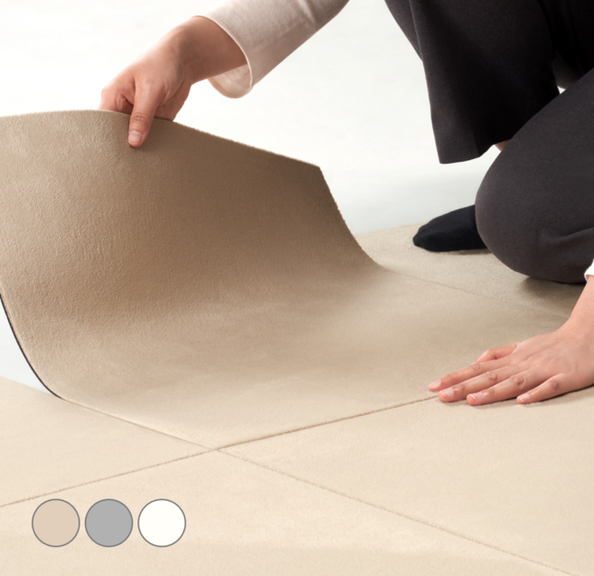 프랑떼 보들보들 미끄럼방지 극세사 타일카페트 8p + 부착스티커 40p 세트