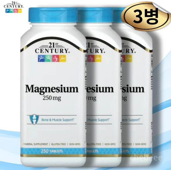 21세기센트리 산화 마그네슘 250mg 필수 미네랄, 3개, 250정 - 쿠팡