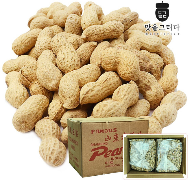 맛을그리다 볶음 피땅콩 10kg (5kg x 2개) / 25년 햇땅콩 껍질땅콩 정월대보름 부럼 대용량 벌크 견과류, 1개