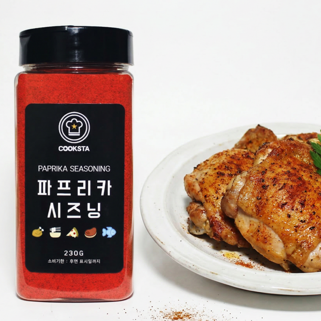 [쿡스타] 파프리카시즈닝 - 요리에 색과 맛을 동시에! 은은한 단맛과 고운 빛깔!, 230g, 1개