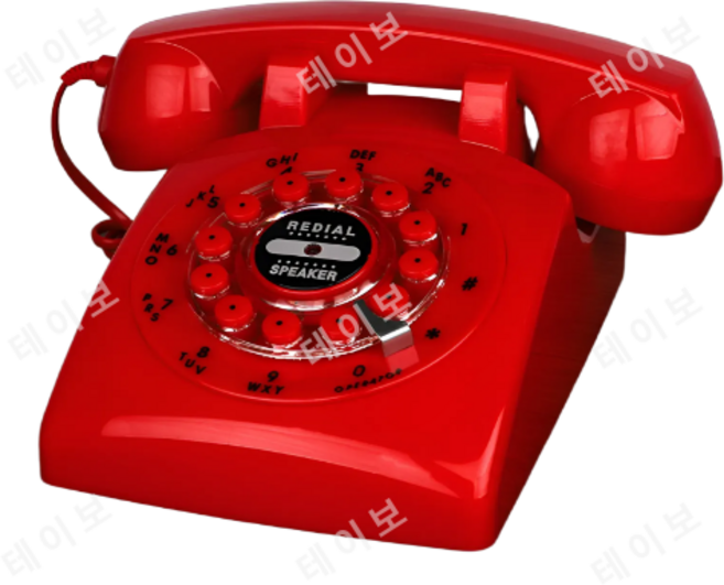 레트로전화기 옛날전화기 복고 카페 옛날 인테리어, 버튼형)레드
