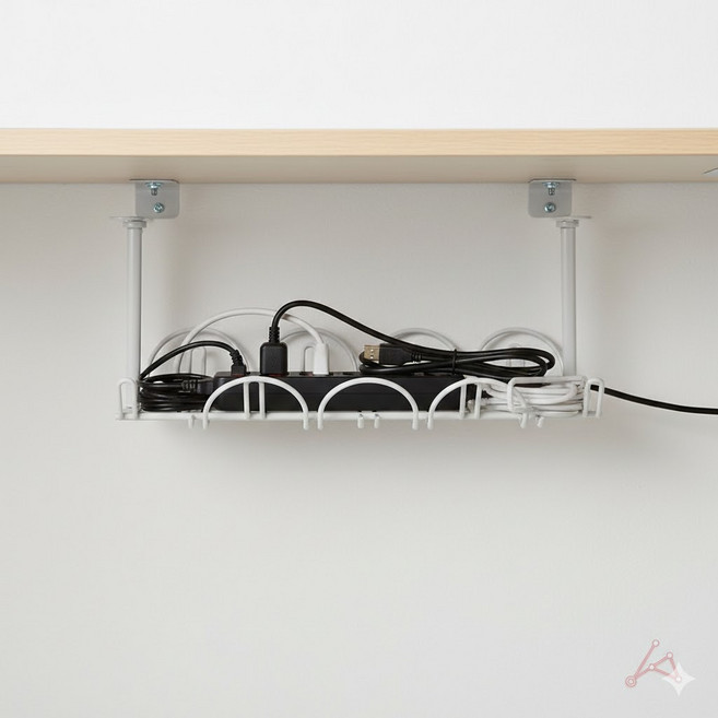 데스크 언더 선반 멀티탭 거치대 전선 케이블 정리 수납함 책상정리 데스크테리어