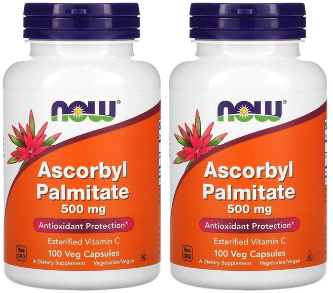 [1+1] Now Foods 나우푸드 아스코빌 팔미테이트 500 mg 100정 비타민c 비타민씨 Ascorbyl Palmitate 베지캡슐 2개, 상세설명참조 - 쿠팡