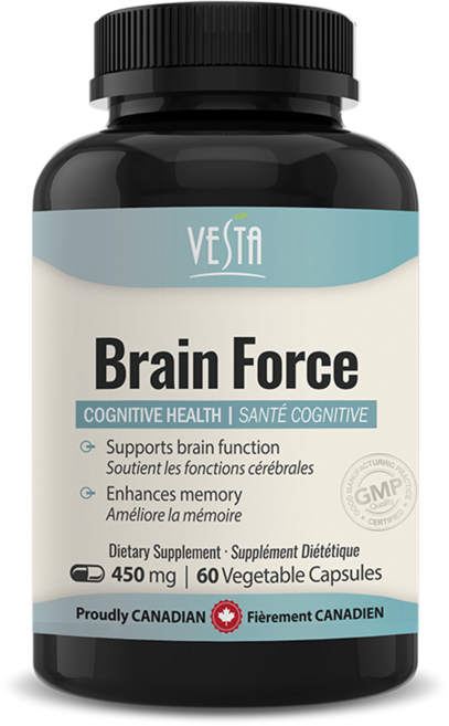 [캐나다본사 빠른직구] 베스타 브레인포스 두뇌 영양제 포스파티딜세린 은행잎 추출물 60캡슐 /유통기한 임박 최대 84%세일, 1개, 60정