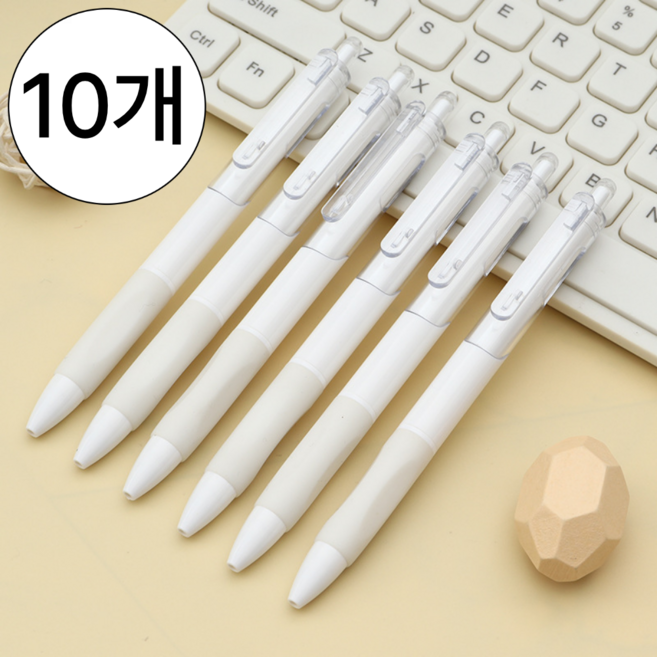 부드러운 필기감 유성볼펜 0.5mm 고급형, 10개, 블랙