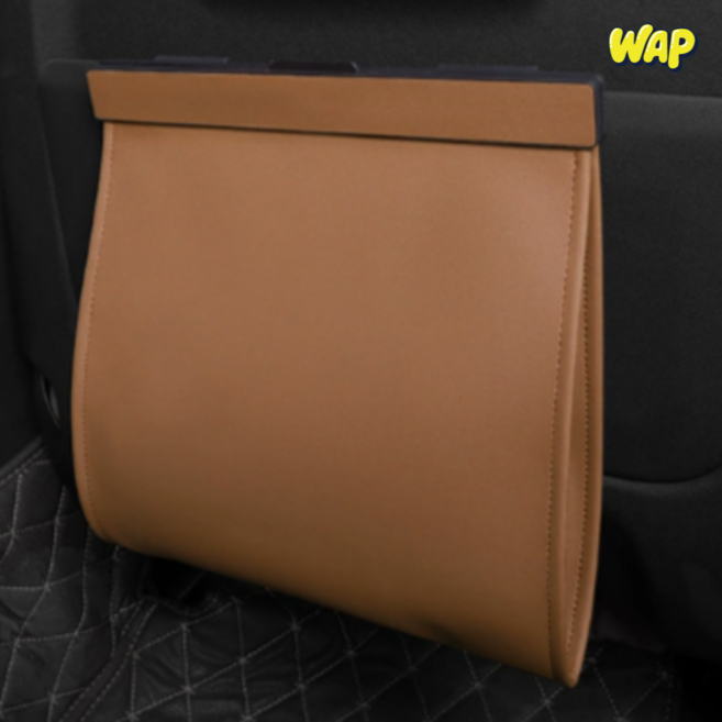 WAP 차량용 자석 쓰레기통 무접착 대용량 수납 휴지통 깔끔, 1개, 브라운