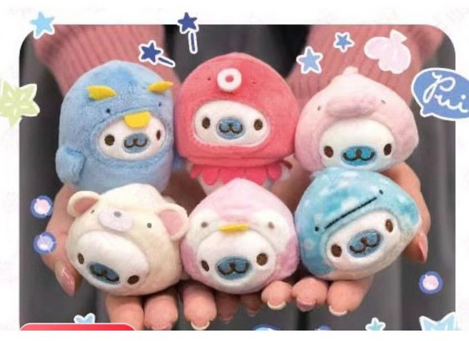 형 열쇠고리 산엑스 인형 모찌 봉 마메고마 모찌인형 미니, 낙지