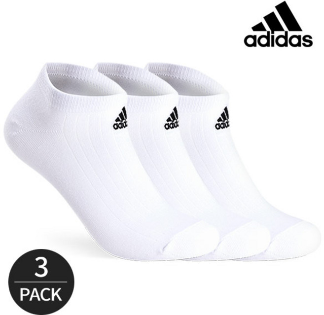 아디다스 골프 남성 세로 조직 자수 스니커즈 3P_WH, 3족세트_WH