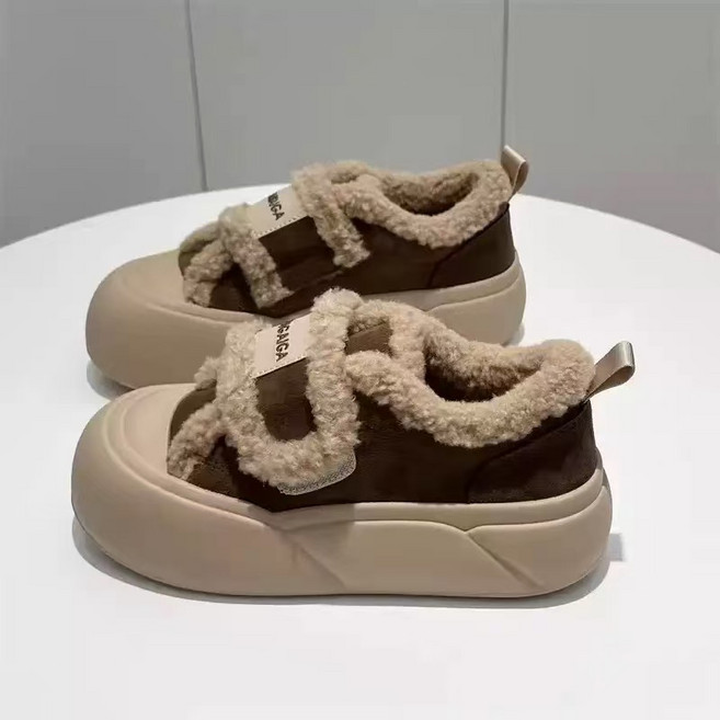 여성 따뜻한 뽀글이 통굽 스니커즈 털운동화