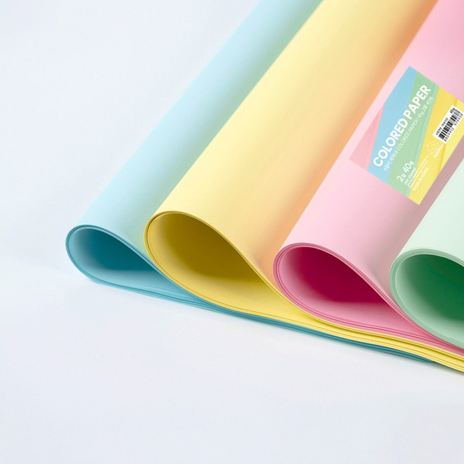 PaperPhant 4컬러 색지(4 COLORED PAPER) 45g, 2절 40매