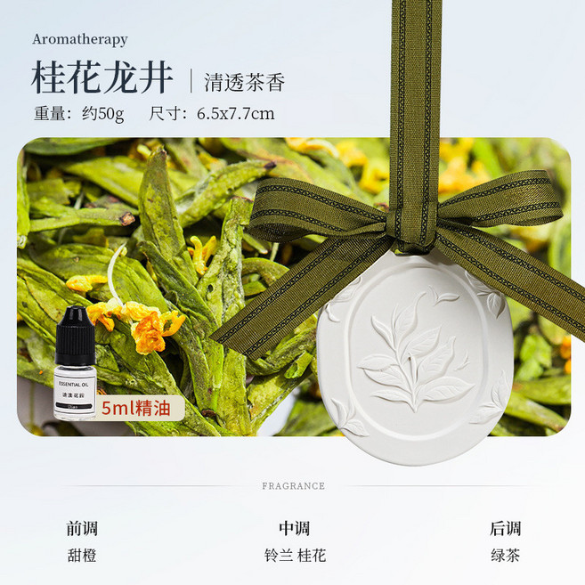 車載香薰石膏擴香掛件, 自封簡約袋*車載茶_2,東方系車載石膏香, 1個