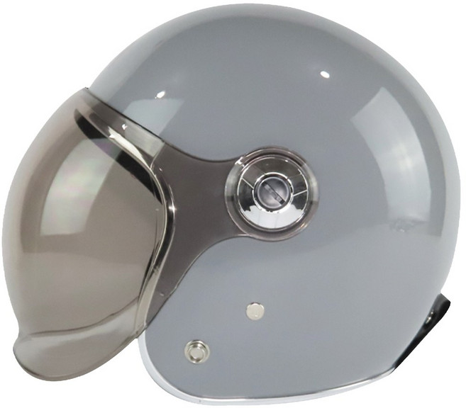 ninja 泡泡鏡安全帽 復古3/4罩, 水泥灰