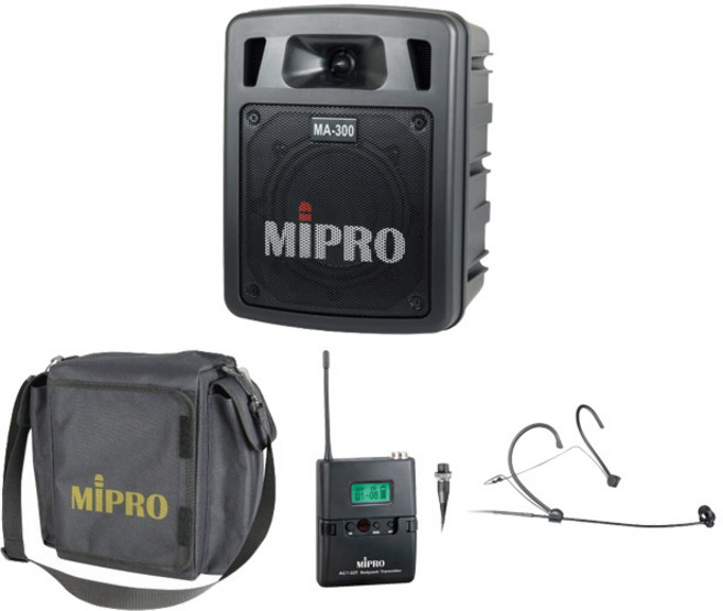 MIPRO MA-300 無線擴音機, 無分色(含收納包), 1箱, 配1組耳掛麥克風