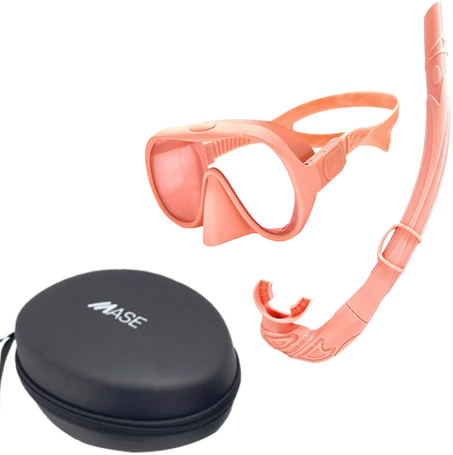 쉬핑 스노쿨링마스크 일안식 소프티 수경 마스크, 핑크