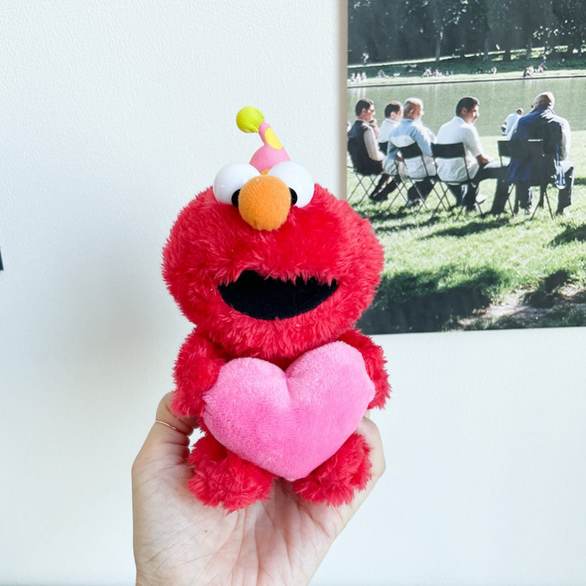 세서미스트리트 가방고리 인형 키링 13cm, 엘모(빨강), 1개