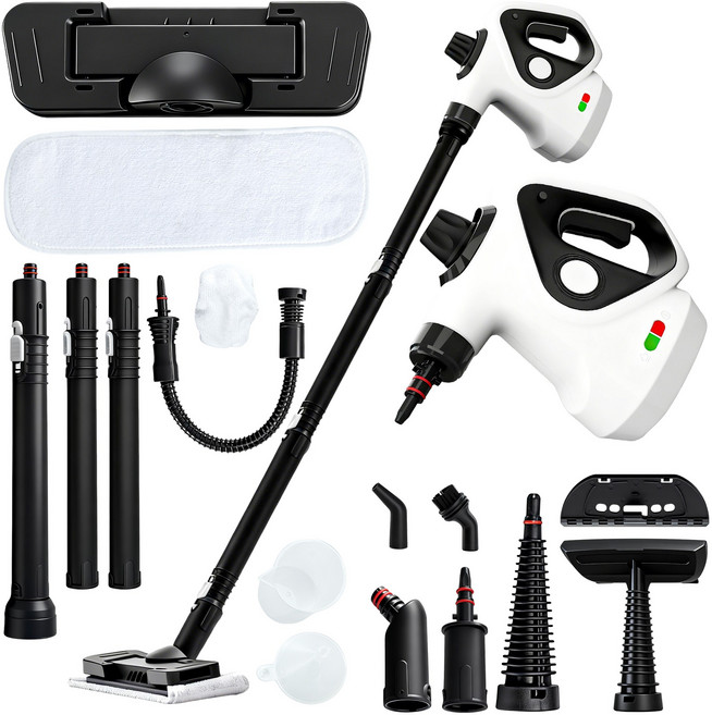 Voltmate 볼트메이트 독일기술 올인원 고온 살균 핸디 고압 스팀 청소기 +틈새 살균 고온 청소기 창문 소파 거실 침대 +AS 5년, 횐색, HEB-818D